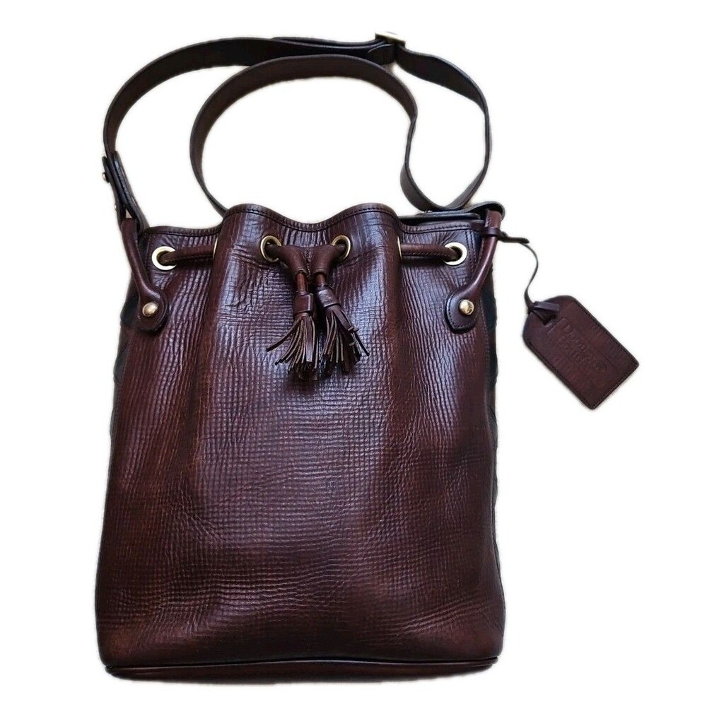 Vintage Dooney & Bourke Leather Bucket Crossbody Bag Purse Aztec